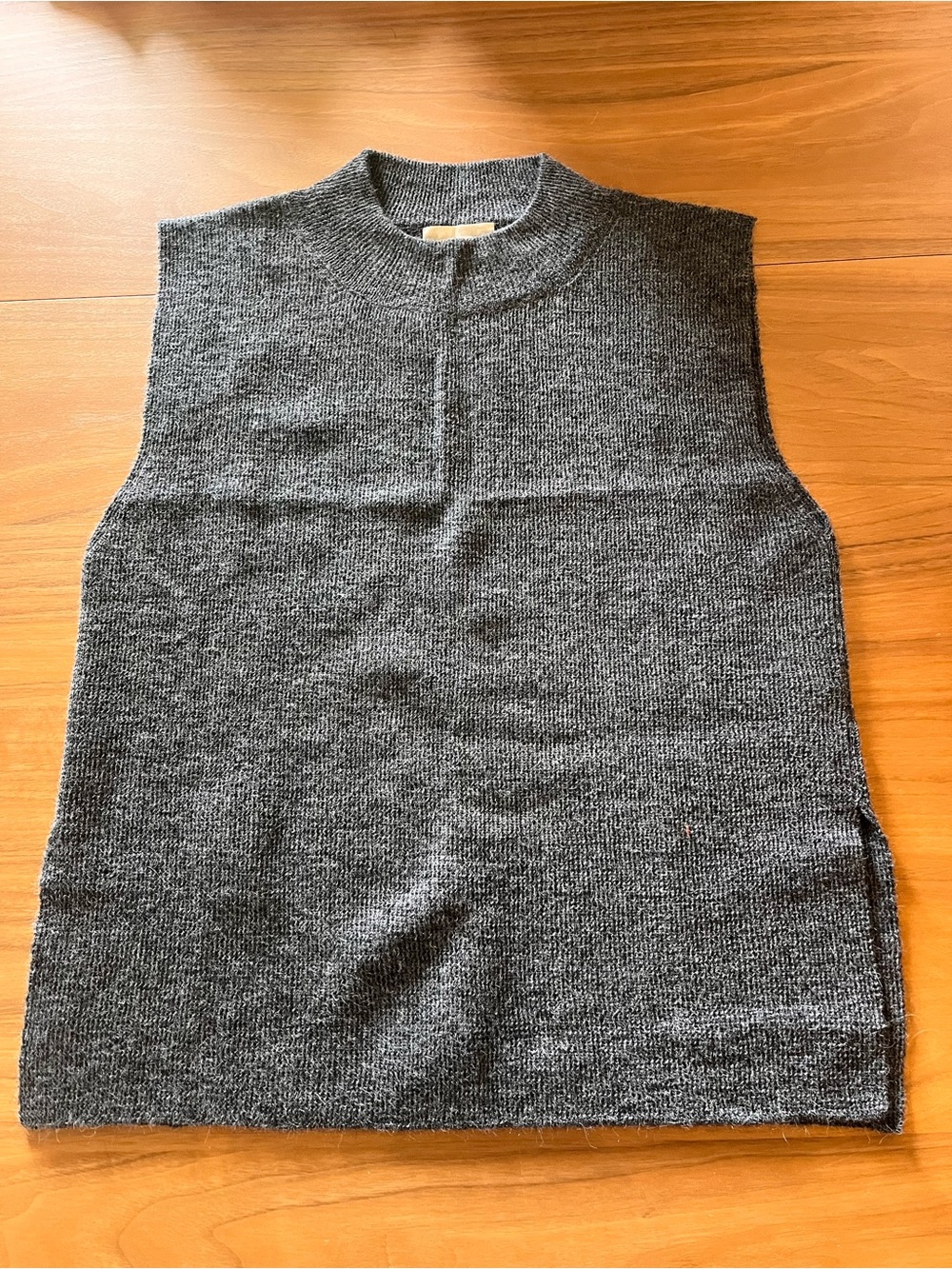 Sleeveless Knit Vest in Charcoal Gray for Women